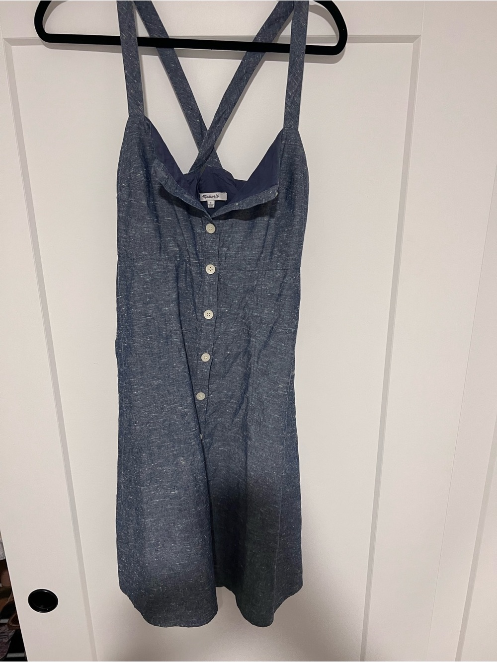 Madewell Chambray Blue Button-Front Midi Dress